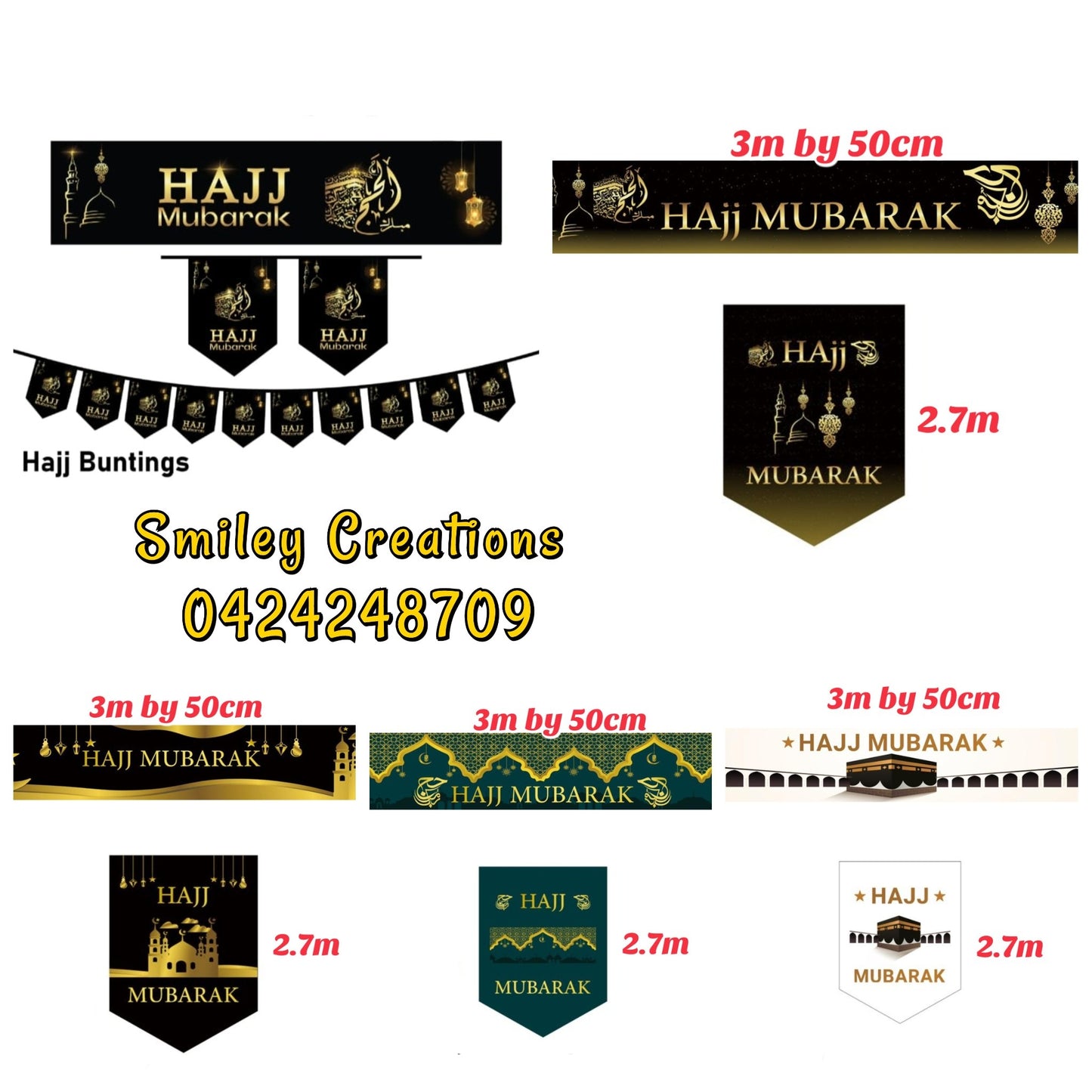Long Hajj Banners with available matching buntings