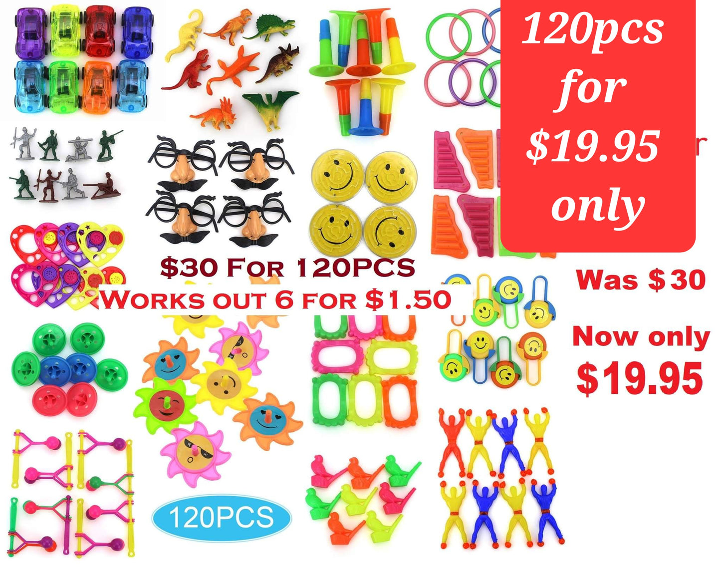 120 pieces Kids toys suitable for Ramadan Eid, Lolly bags