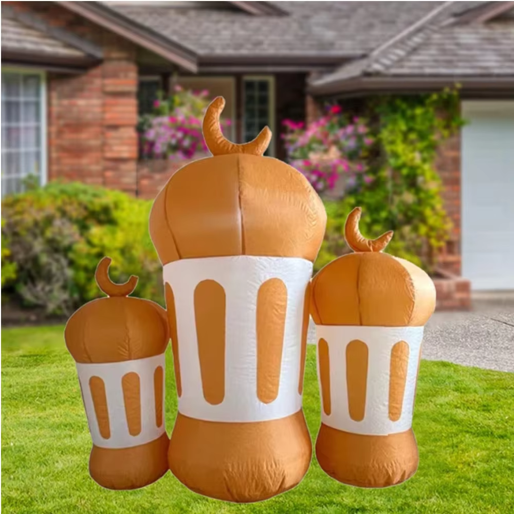 Ramadan Inflatables Muslim Lantern Decorations for Eid Mubarak LED Lights