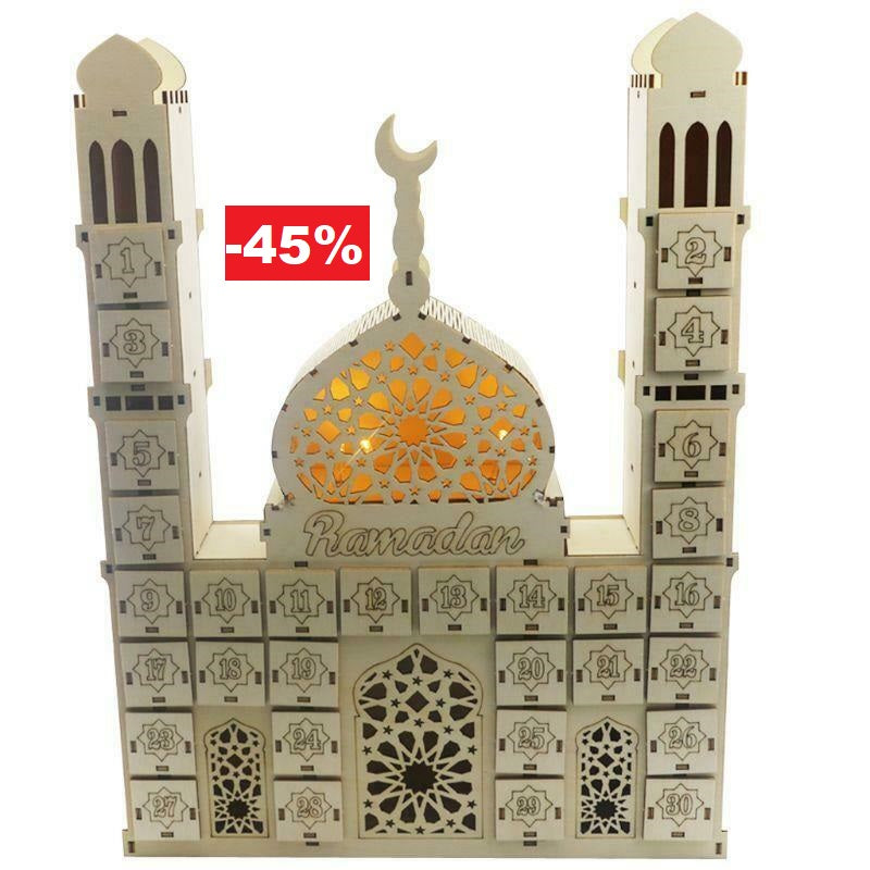 Wooden Eid Ramadan Mubarak Advent Calendar