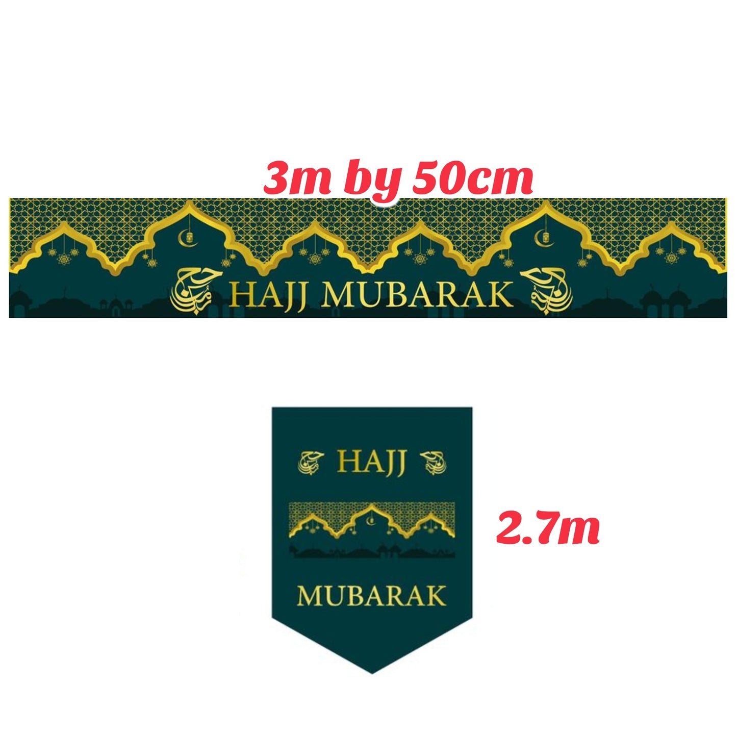 Long Hajj Banners with available matching buntings