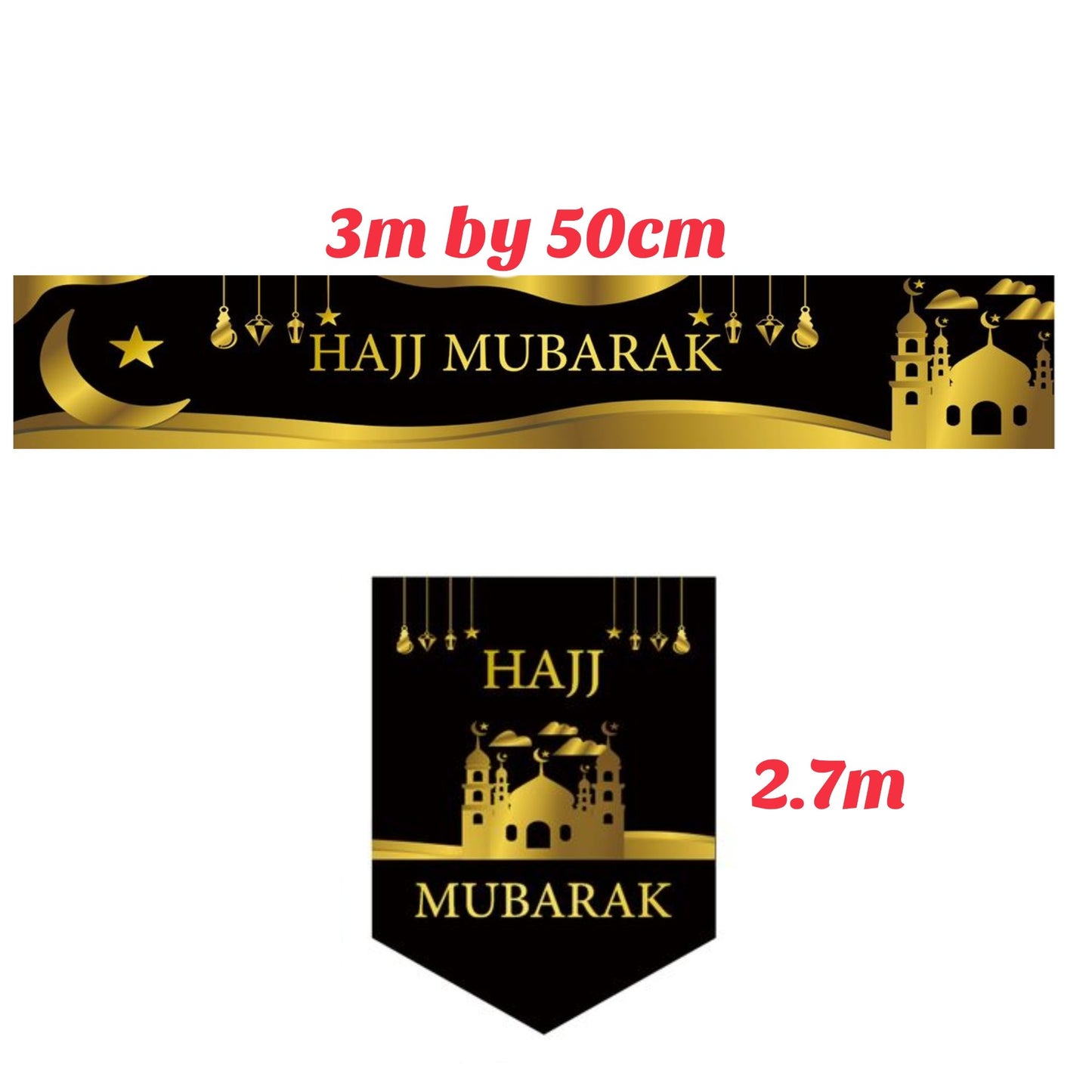 Long Hajj Banners with available matching buntings
