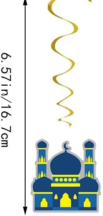 Eid Mubarak Hanging Decoration 12 Pieces/Ramadan Mubarak Hanging Swirls Muslim Islamic