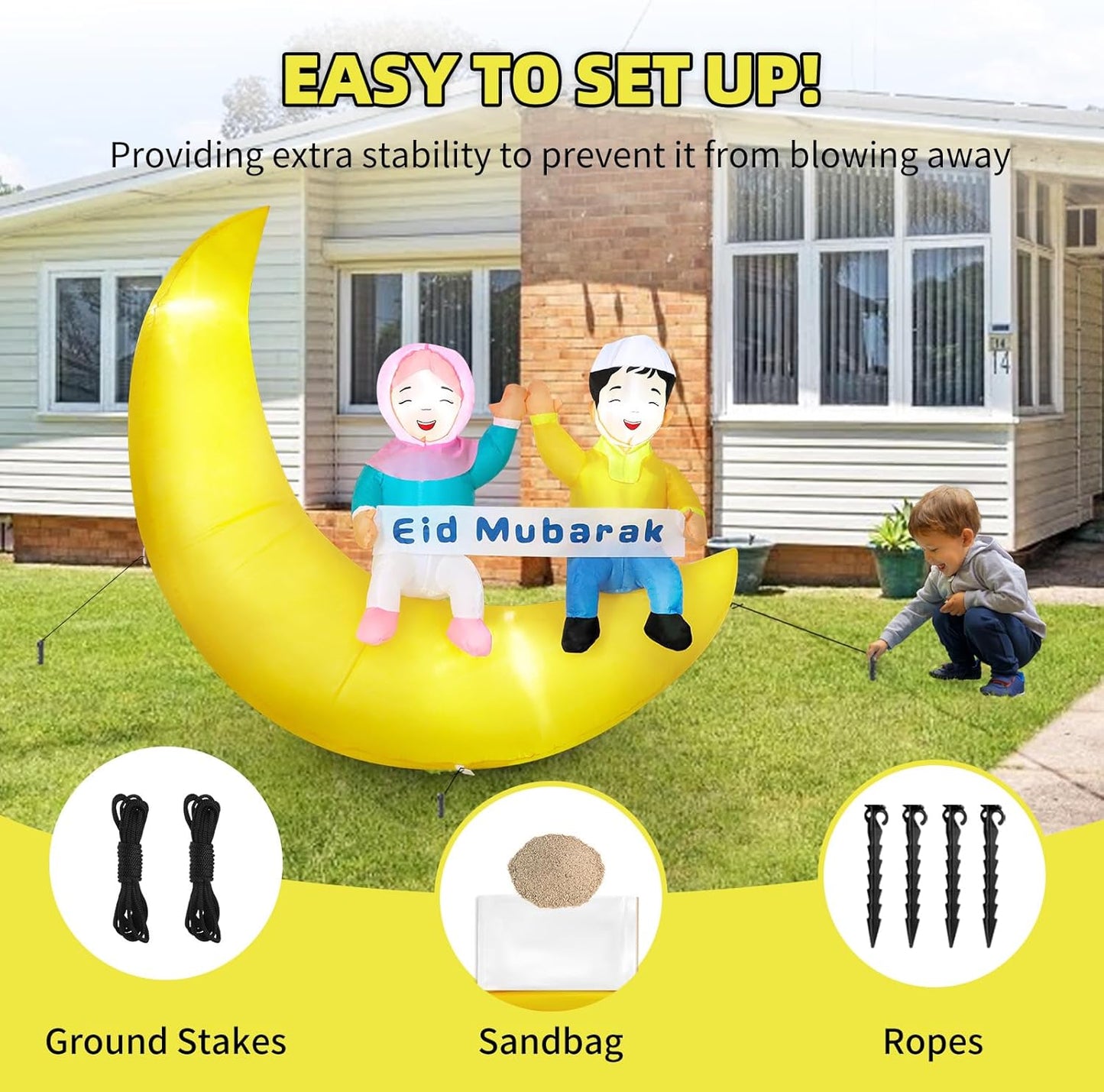 Reversable Ramadan/Eid Mubarak Kids Inflatable (Indoor/outdoor)
