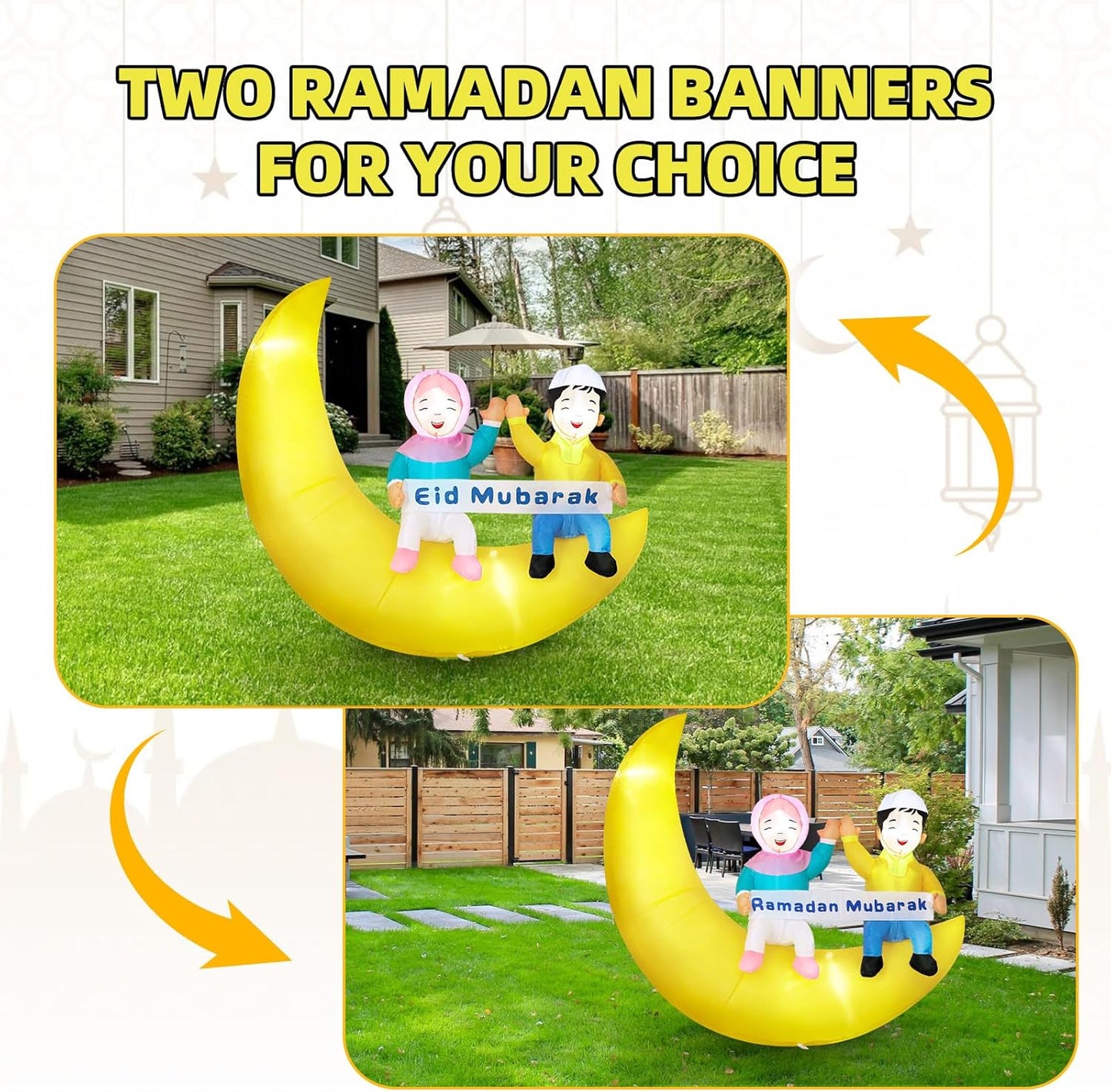 Reversable Ramadan/Eid Mubarak Kids Inflatable (Indoor/outdoor)