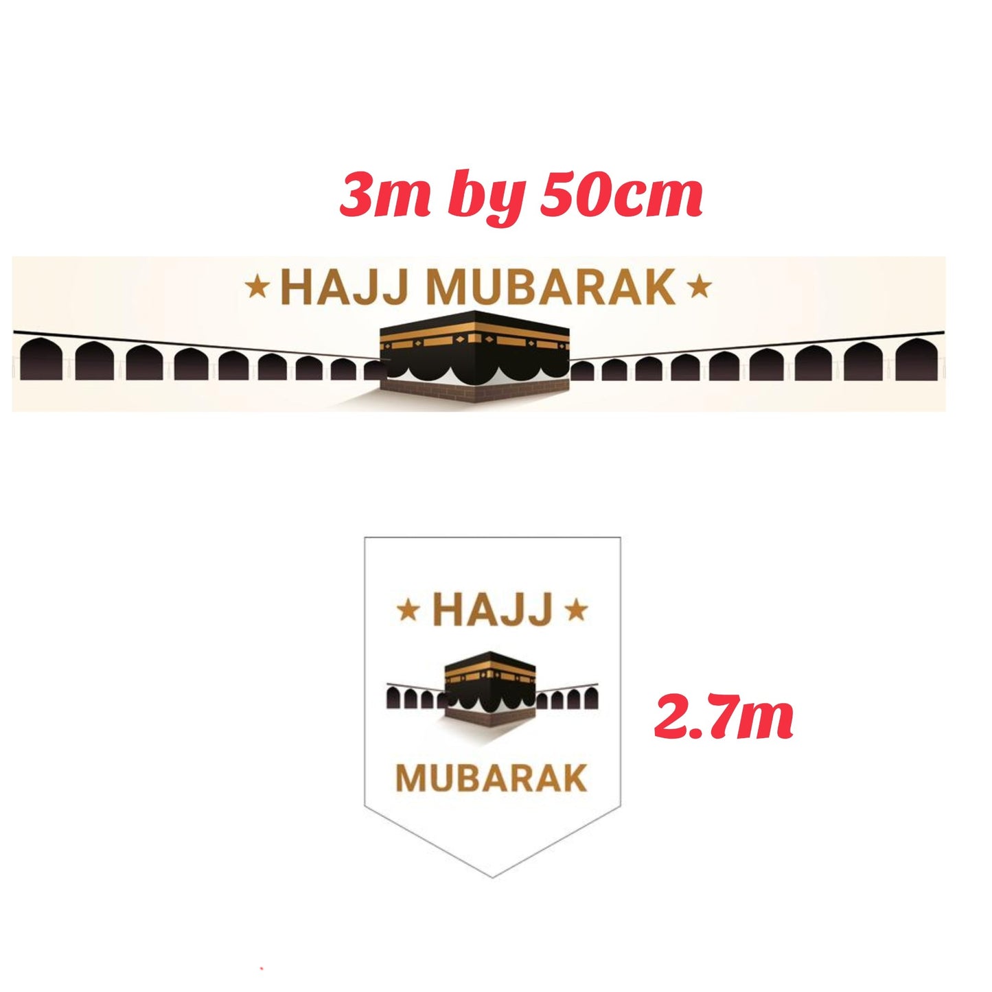 Long Hajj Banners with available matching buntings