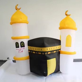 Kaaba inflatable with 2 minarets and LEDs