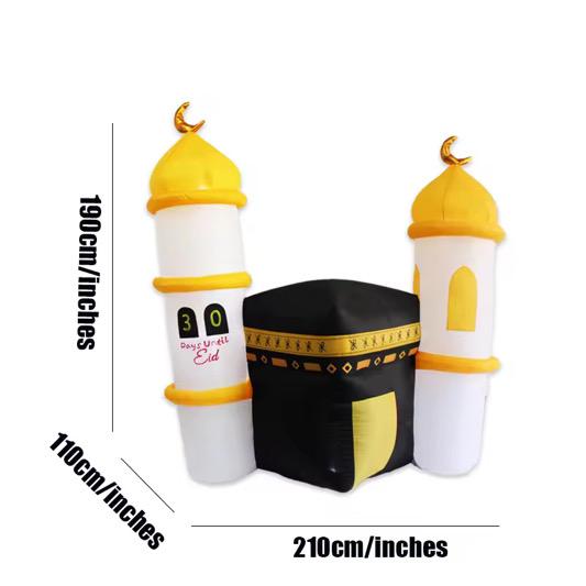 Kaaba inflatable with 2 minarets and LEDs