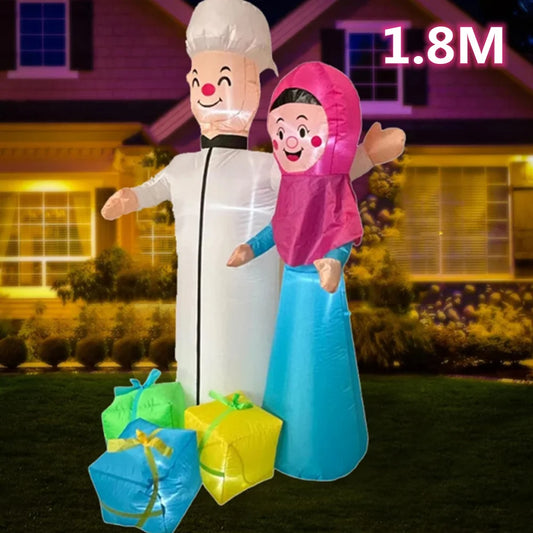 1.8M Ramadan Inflatables Muslim Scene LED Lighted Decoration Hajj and Hajje