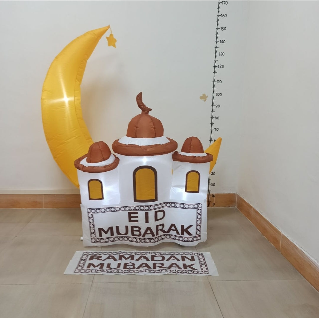 Mosque with crescent inflatable/blow up with LEDs