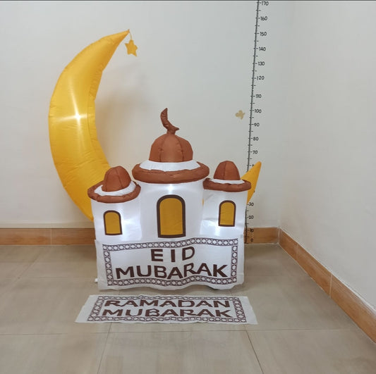 Mosque with crescent inflatable/blow up with LEDs
