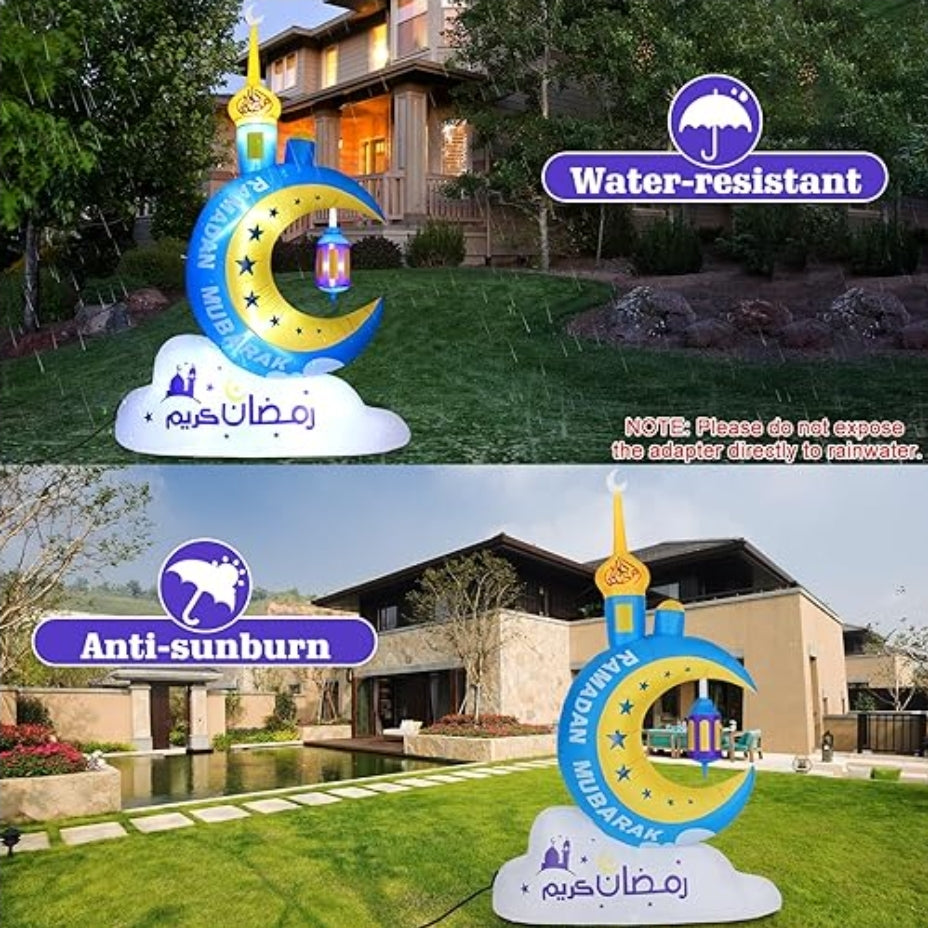Ramadan inflatable big size crescent with pillars 2.5m