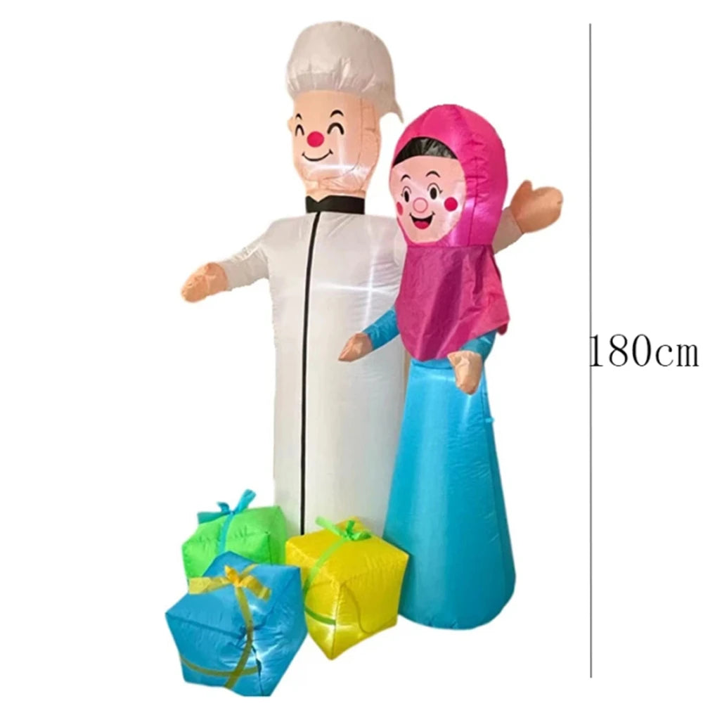 1.8M Ramadan Inflatables Muslim Scene LED Lighted Decoration Hajj and Hajje
