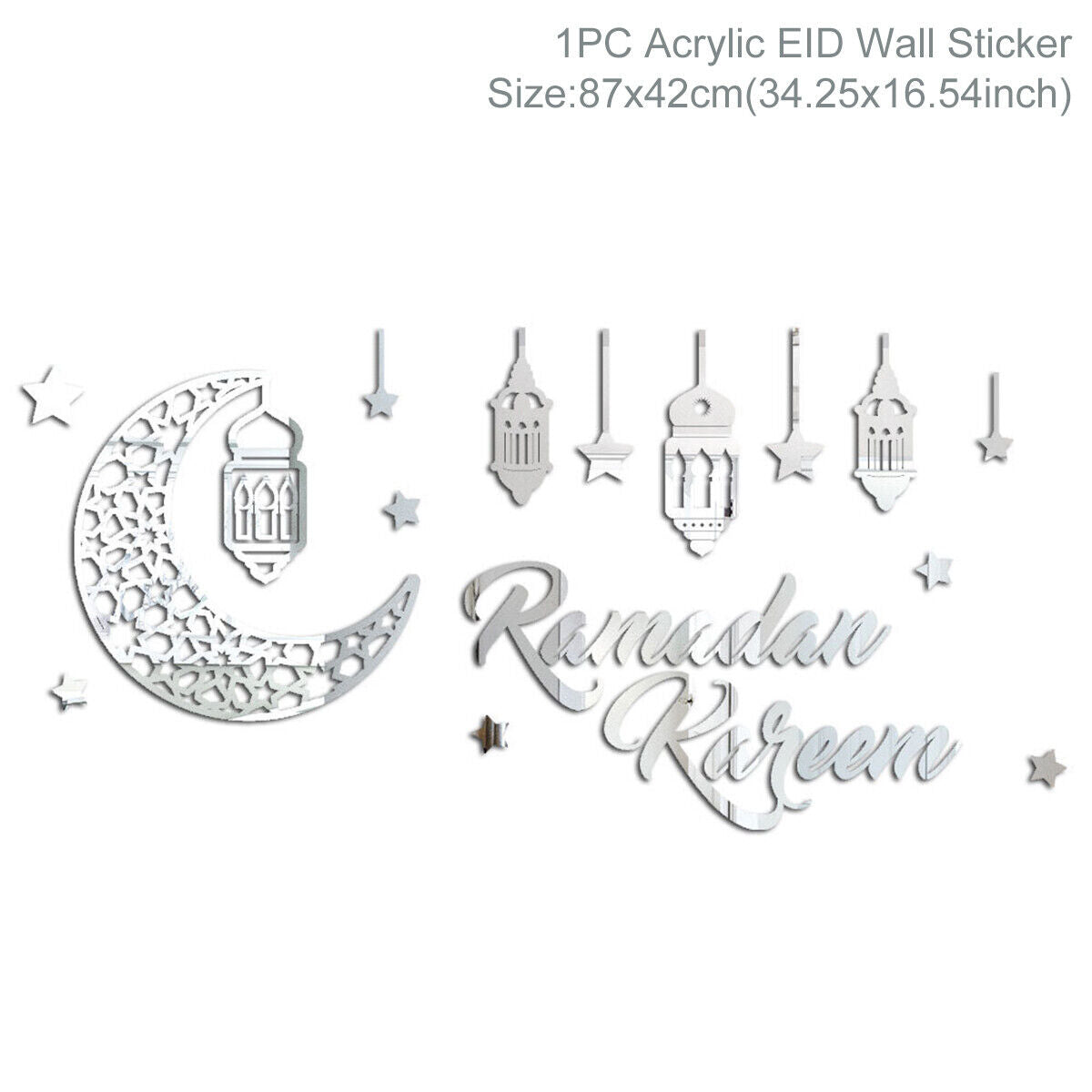 Ramadan Kareem Eid Mubarak Acrylic Wall Stickers Wallpaper Decorations