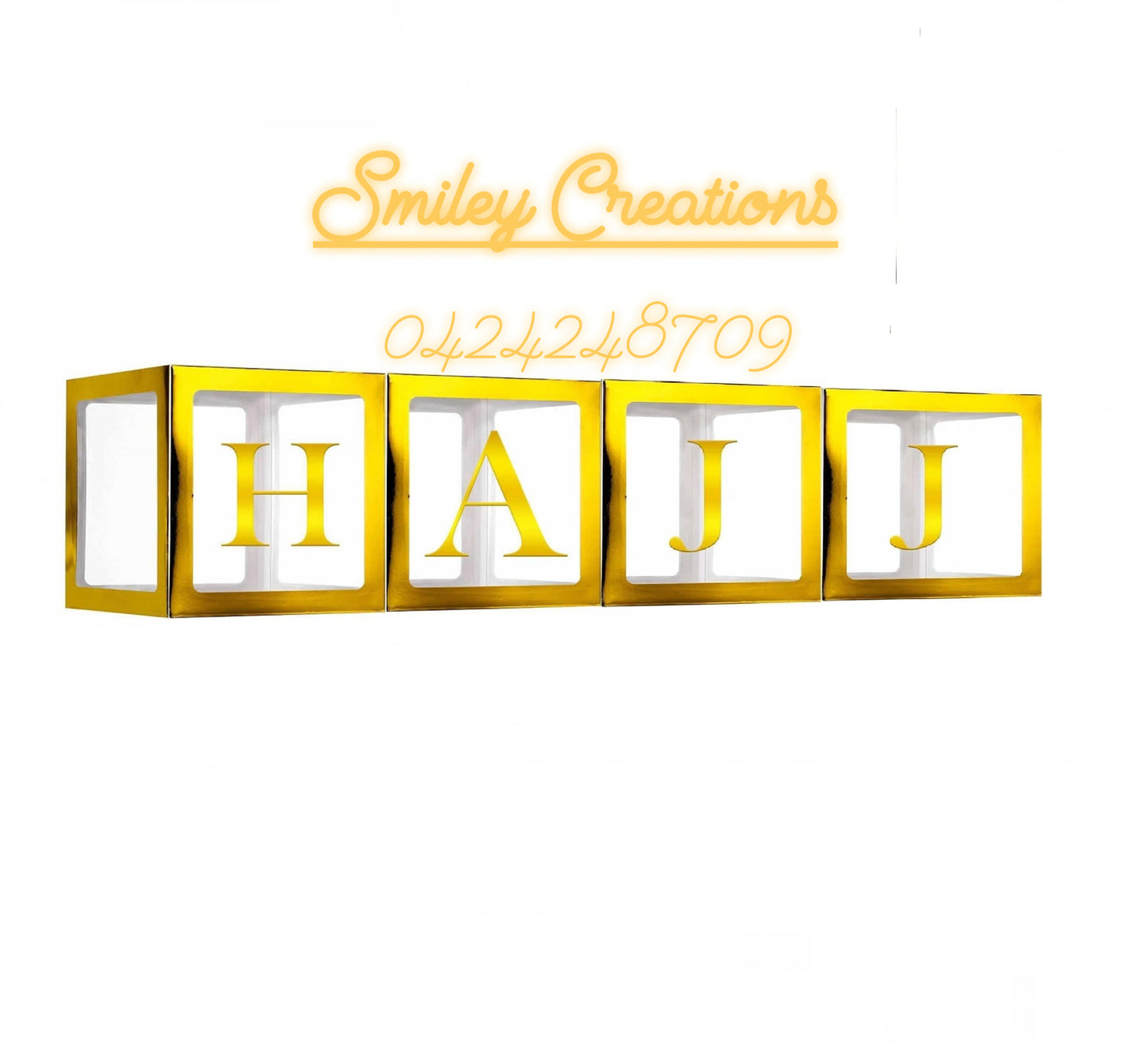 HAJJ balloon Boxes, Gold in color