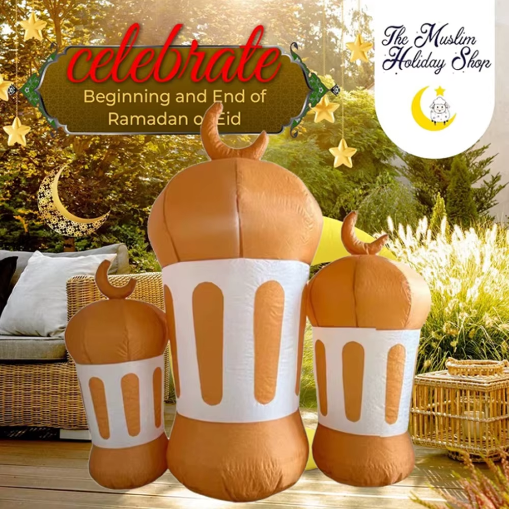 Ramadan Inflatables Muslim Lantern Decorations for Eid Mubarak LED Lights