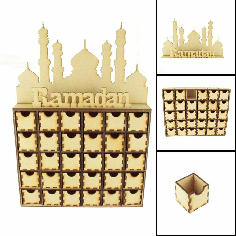 Wooden Eid Ramadan Mubarak Advent Calendar